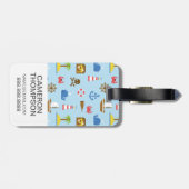 Étiquette À Bagage Motif fait sur commande d'art de mer de pixel de (Dos horizontal)