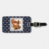 Étiquette À Bagage Motif fait sur commande de coeurs et d'Ancres de (Devant horizontal)