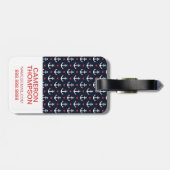 Étiquette À Bagage Motif fait sur commande de coeurs et d'Ancres de (Dos horizontal)