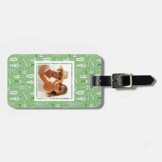 Étiquette À Bagage Motif fait sur commande de crocodile de croquis de (Devant horizontal)