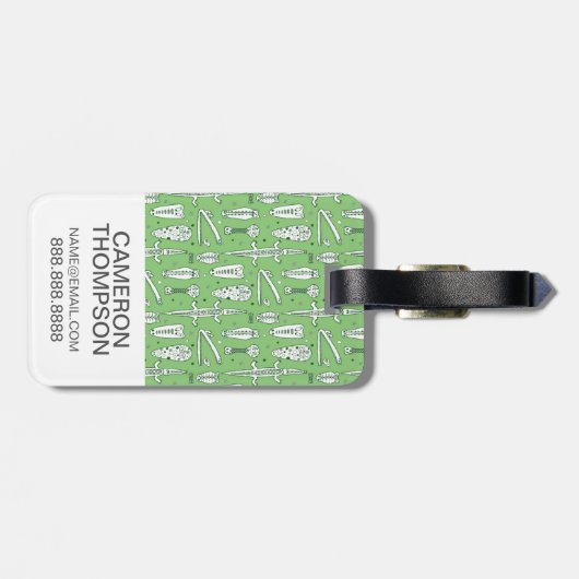 Étiquette À Bagage Motif fait sur commande de crocodile de croquis de (Dos horizontal)