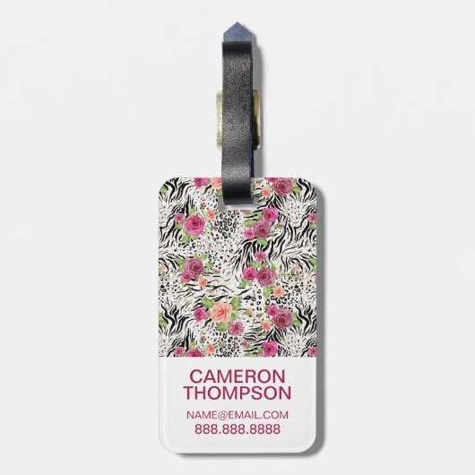 Étiquette À Bagage Motif fait sur commande de photo avec des posters (Dos Vertical)