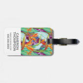 Étiquette À Bagage Motif fait sur commande de Strelitzia de photo (Dos horizontal)