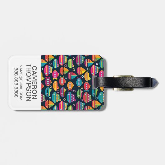 Étiquette À Bagage Motif fait sur commande de transport d'océan de (Dos horizontal)