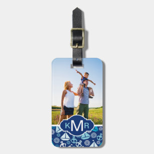 Étiquette À Bagage Motif fait sur commande de voiliers de photo et de