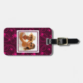 Étiquette À Bagage Motif fait sur commande d'Emo de rose de photo (Devant horizontal)