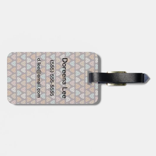 Étiquette À Bagage Motif feuille 2 (Dos horizontal)