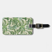 Étiquette À Bagage Motif Feuille de palme de feuillage tropical (Devant horizontal)