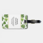 Étiquette À Bagage Motif Feuille élégant Green Tropical (Dos horizontal)