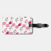 Étiquette À Bagage Motif Fleurs Roses (Dos horizontal)