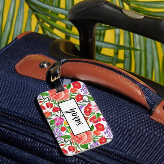 Étiquette À Bagage motif floral (Insitu Rectoal 1)