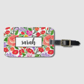 Étiquette À Bagage motif floral (Devant Horizontal)