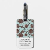 Étiquette À Bagage Motif floral 3 de photo faite sur commande (Dos Vertical)