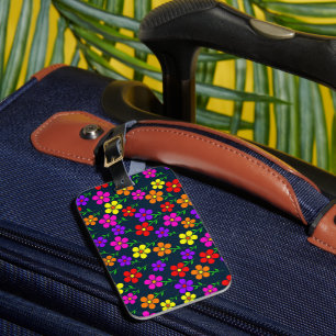 Étiquette À Bagage Motif floral coloré