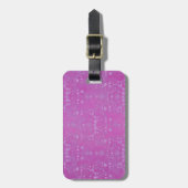 Étiquette À Bagage Motif floral complexe damassé pourpre fuchsia (Devant Vertical)