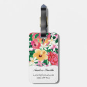 Étiquette À Bagage Motif floral de ketmie tropicale (Dos Vertical)