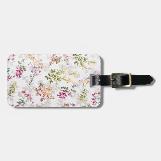 Étiquette À Bagage Motif floral doux (Devant horizontal)