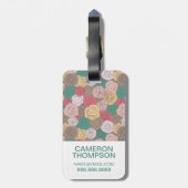 Étiquette À Bagage Motif floral élégant de photo faite sur commande. (Dos Vertical)