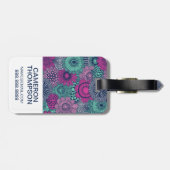 Étiquette À Bagage Motif floral élégant et personnalisé (Dos horizontal)