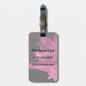 Étiquette À Bagage Motif floral magenta (Dos Vertical)