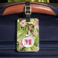 Motif floral Plante tropicaux monogramme