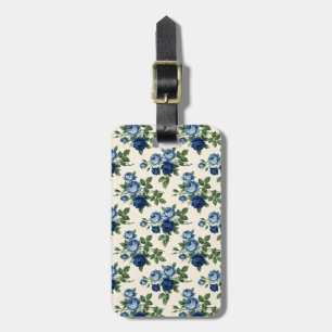 Étiquette À Bagage Motif floral Rose Bleue