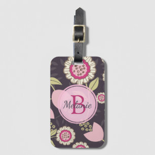 Étiquette À Bagage Motif floral rose moderne Tulip Personnalisé