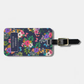 Étiquette À Bagage Motif floral vibrant (Devant horizontal)