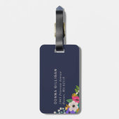 Étiquette À Bagage Motif floral vibrant (Dos Vertical)