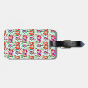 Étiquette À Bagage Motif floral vintage lumineux