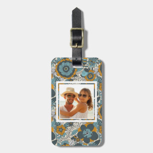 Étiquette À Bagage Motif floral Vintage Photo personnalisée