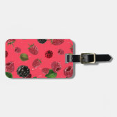 Étiquette À Bagage Motif framboise (Devant horizontal)