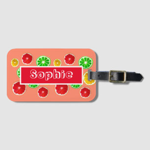 Étiquette À Bagage Motif fruité juteux coloré fruité