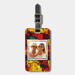 Étiquette À Bagage motif géométrique arc-en-ciel personnalisé