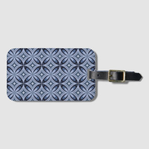 Étiquette À Bagage Motif géométrique bleu de style rétro