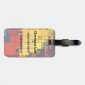 Étiquette À Bagage Motif géométrique d'arc-en-ciel vibrant abstrait (Dos horizontal)