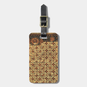 Étiquette À Bagage Motif géométrique de batik de grain de café vintag
