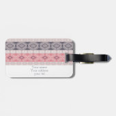 Étiquette À Bagage Motif géométrique de boho ethnique. monogramme (Dos horizontal)