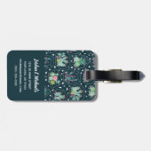 Étiquette À Bagage Motif géométrique de Succulents du monogramme | (Dos horizontal)