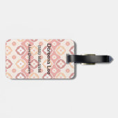 Étiquette À Bagage Motif géométrique d'ikat d'or (Dos horizontal)