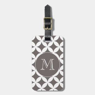 Étiquette À Bagage Motif géométrique gris blanc