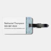 Étiquette À Bagage Motif géométrique Lotus Grid - Le Lotus Blanc (Dos horizontal)