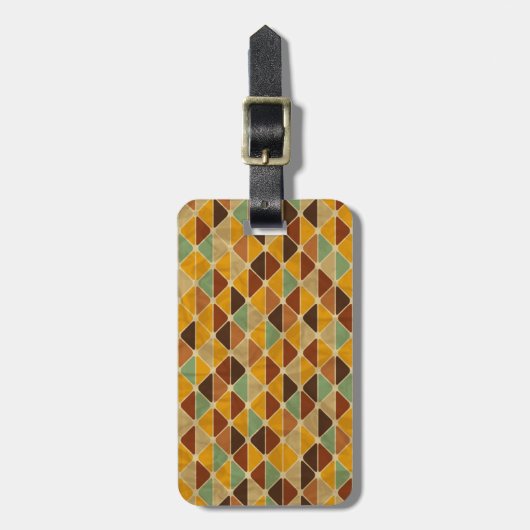 Étiquette À Bagage motif géométrique rétro 3 (Devant Vertical)