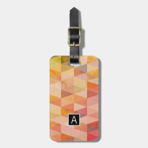 Étiquette À Bagage Motif géométrique Triangle doux   Monogrammé