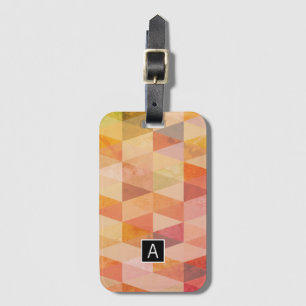 Étiquette À Bagage Motif géométrique Triangle doux   Monogrammé