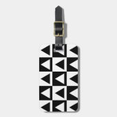 Étiquette À Bagage Motif géométrique triangle noir et blanc (Devant Vertical)
