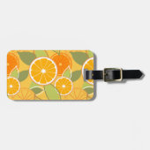 Étiquette À Bagage Motif graphique d'agrumes orange frais (Devant horizontal)