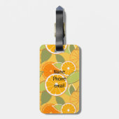 Étiquette À Bagage Motif graphique d'agrumes orange frais (Dos Vertical)