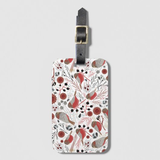 Étiquette À Bagage Motif gris-rouge (Devant Vertical)