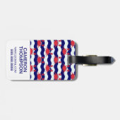 Étiquette À Bagage Motif heureux de crabes de photo faite sur (Dos horizontal)